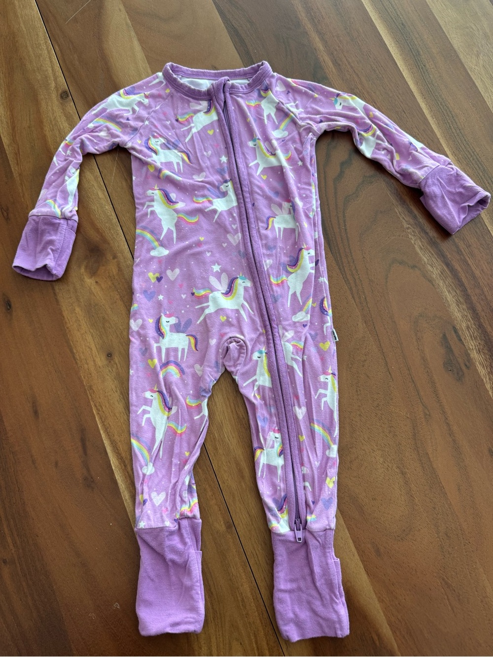 Little Sleepies Lavender Unicorn Zip Footed Pajamas